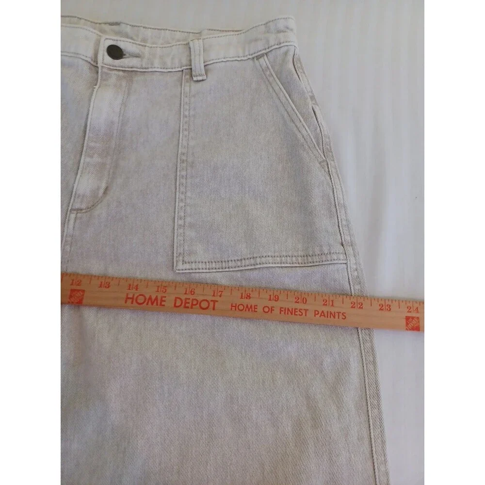 Universal Thread beige wide leg cropped jeans women's 12 neutral stonewash